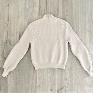 NWOT Zara ivory cream balloon sleeve sweater S